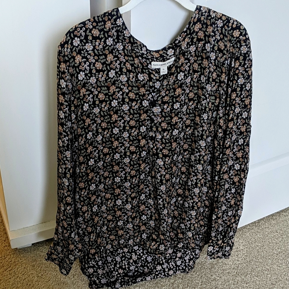 Black Floral Blouse